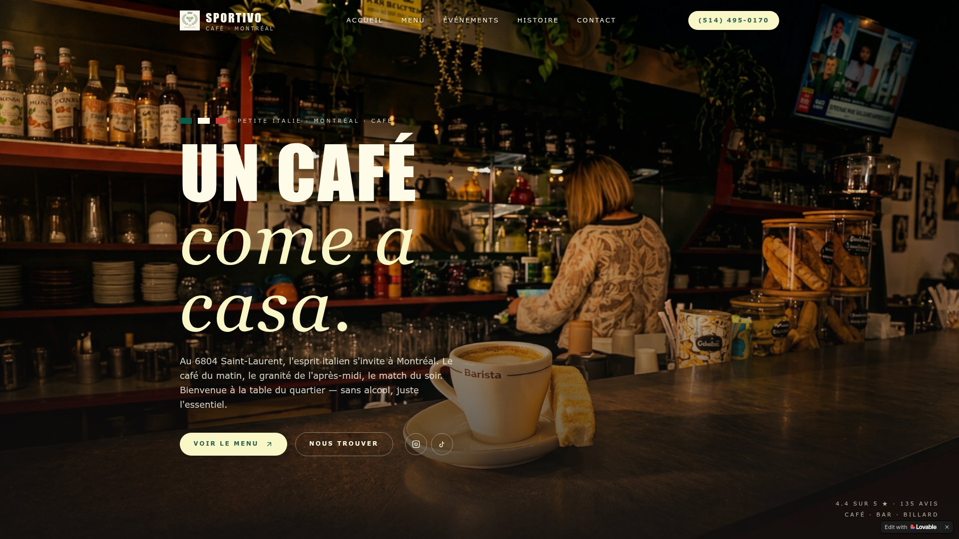 Café Sportivo — Café · Petite Italie, Montréal