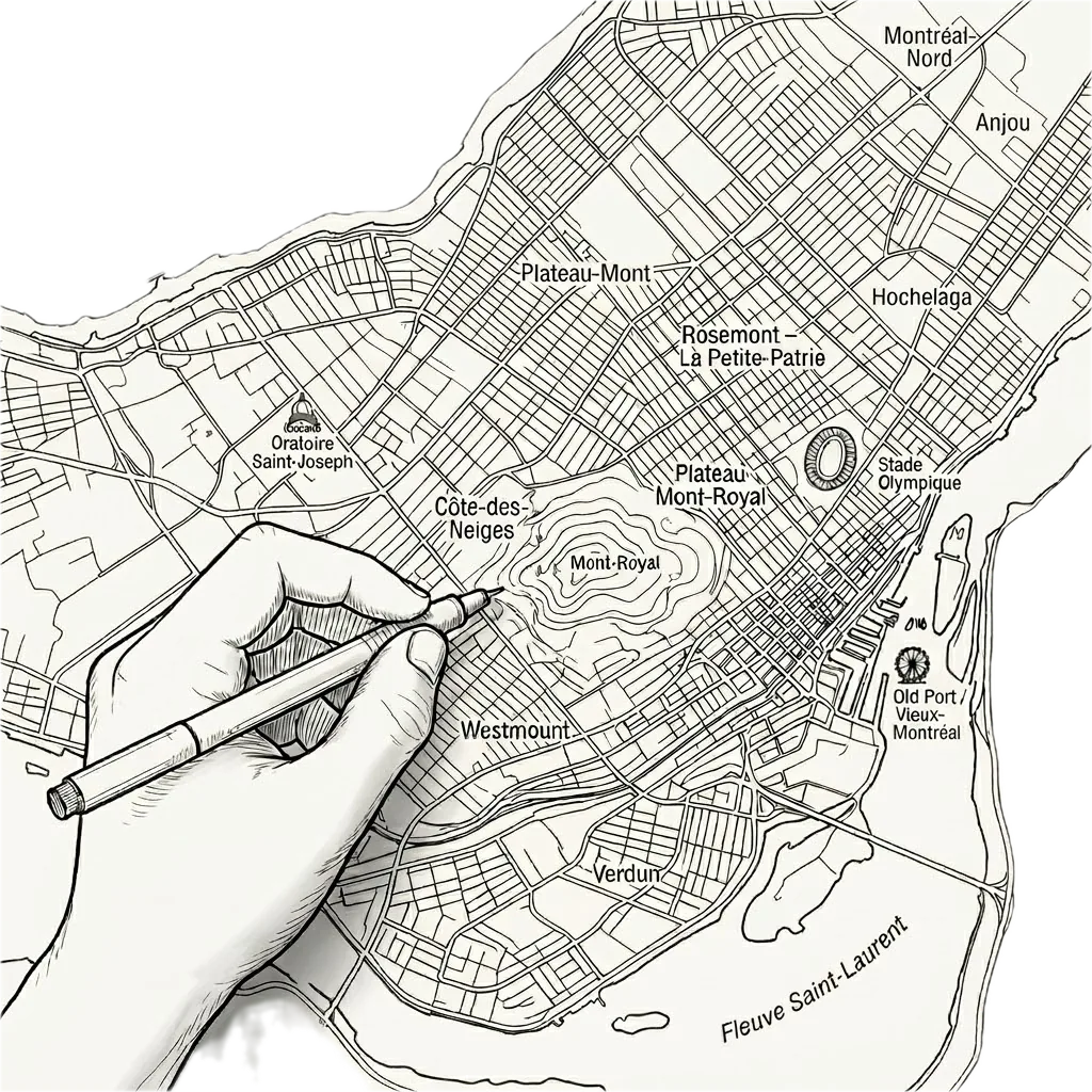 Carte de Montréal indiquant les quartiers où PULSE O travaille